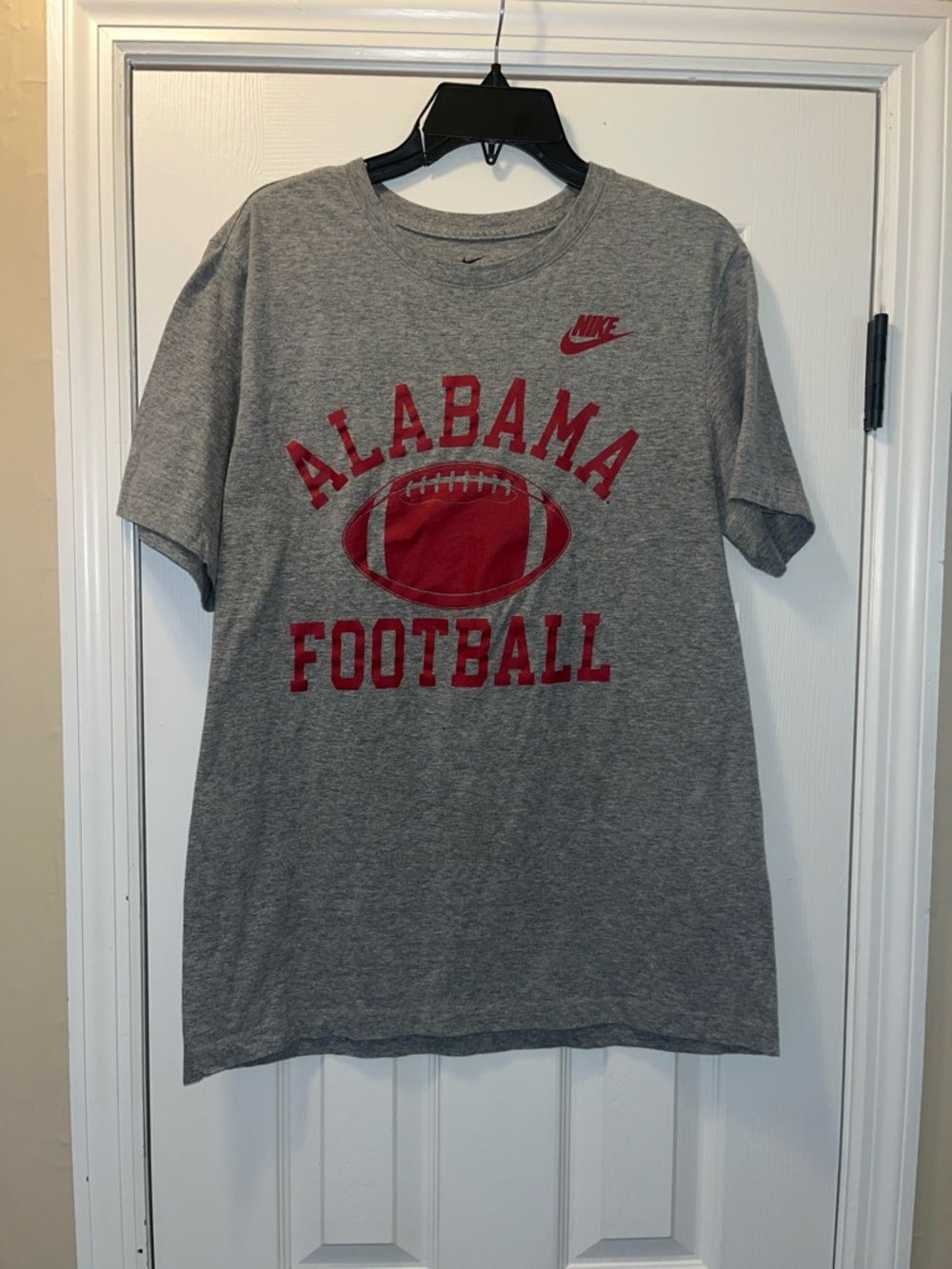 Nike Gray Tee with Red Alabama Football Graphic